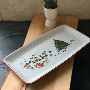 KOPIN | Rectangular Serving Tray  | Porcelain “Christmas Pleasure”